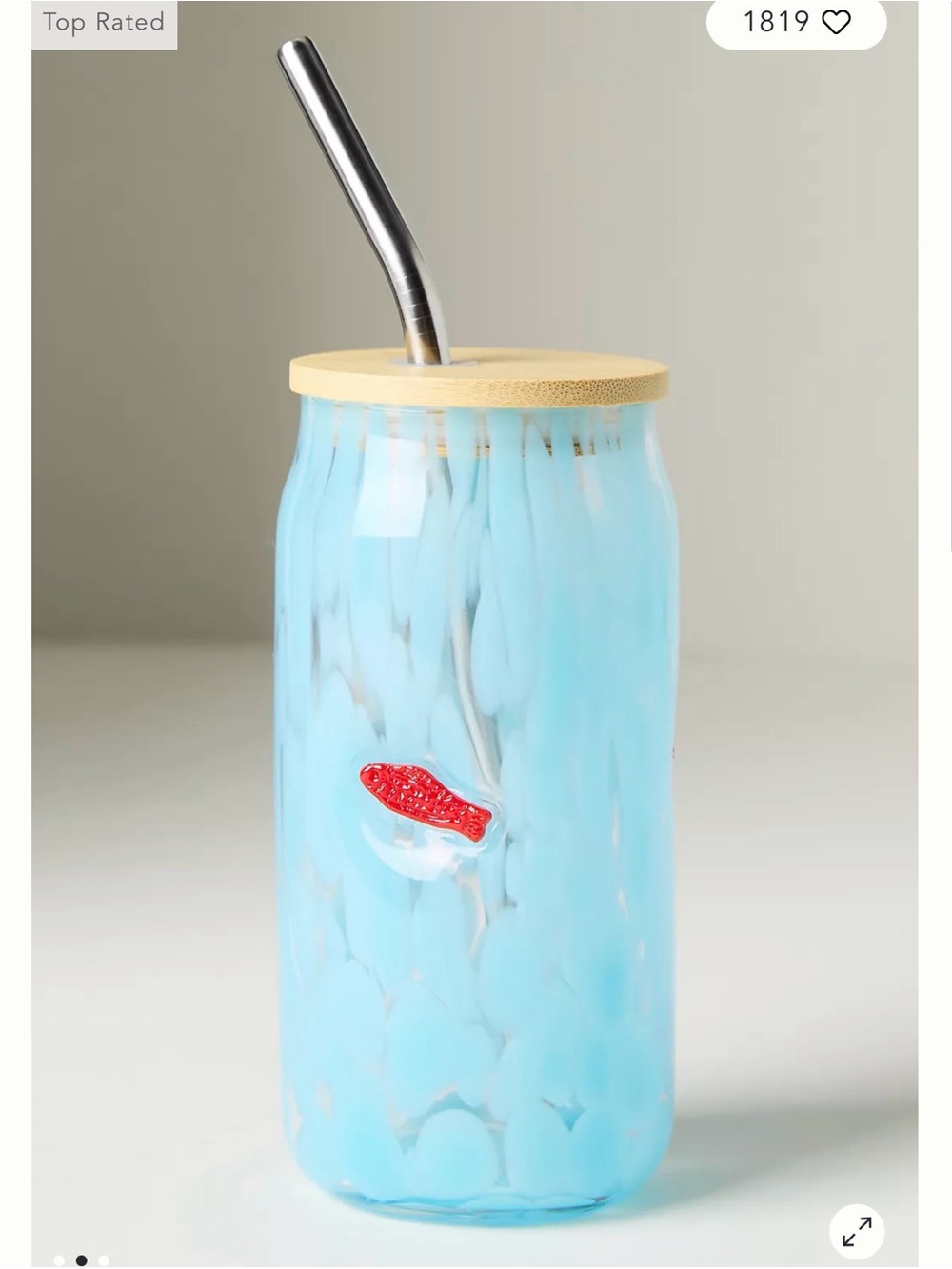 Anthropologie Confetti Icon Juice Glass Tumbler with Lid